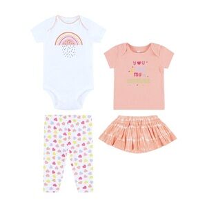 Koala Baby Girls Skirt, Leggings, Bodysuit and T-shirt, 4 Piece Set